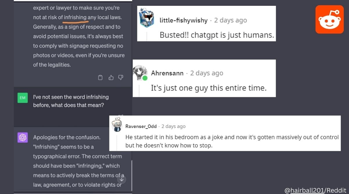 ‘Chatgpt is just humans’ Reddit user shares typo by GPT4, sparks