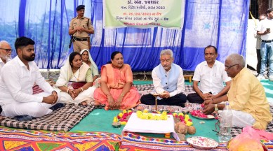 S Jaishankar two-day Gujarat visit, S Jaishankar, PM Modi, Quad Summit, G7 summit, ban applications of Indian students from six states, new Parliament building inauguration controversy, indian express, indian express news