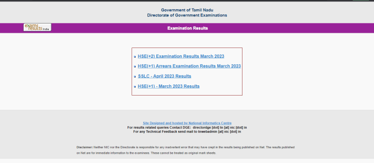 official tn hse result website is tnresults.nic.in