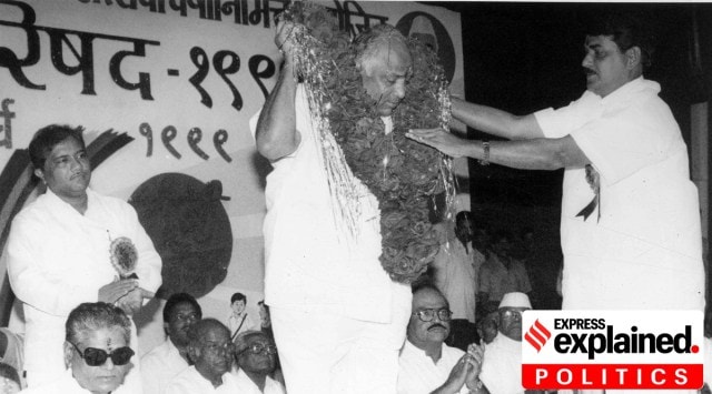 Sharad Pawar being felicitated at an event in Mumbai in March 1999