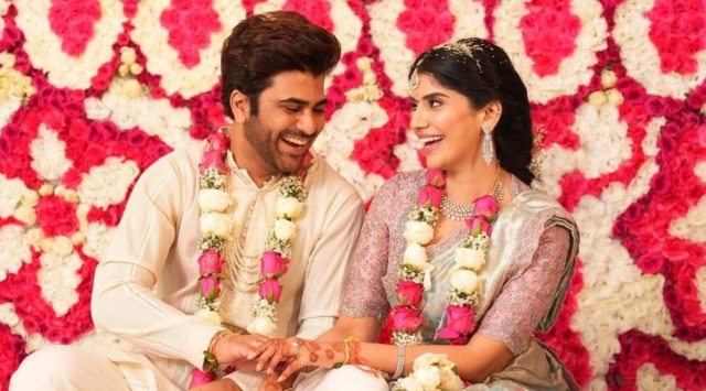Sharwanand and Rakshita Reddy from their engagement