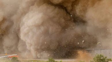 rocks and debris from SpaceX's starship launch