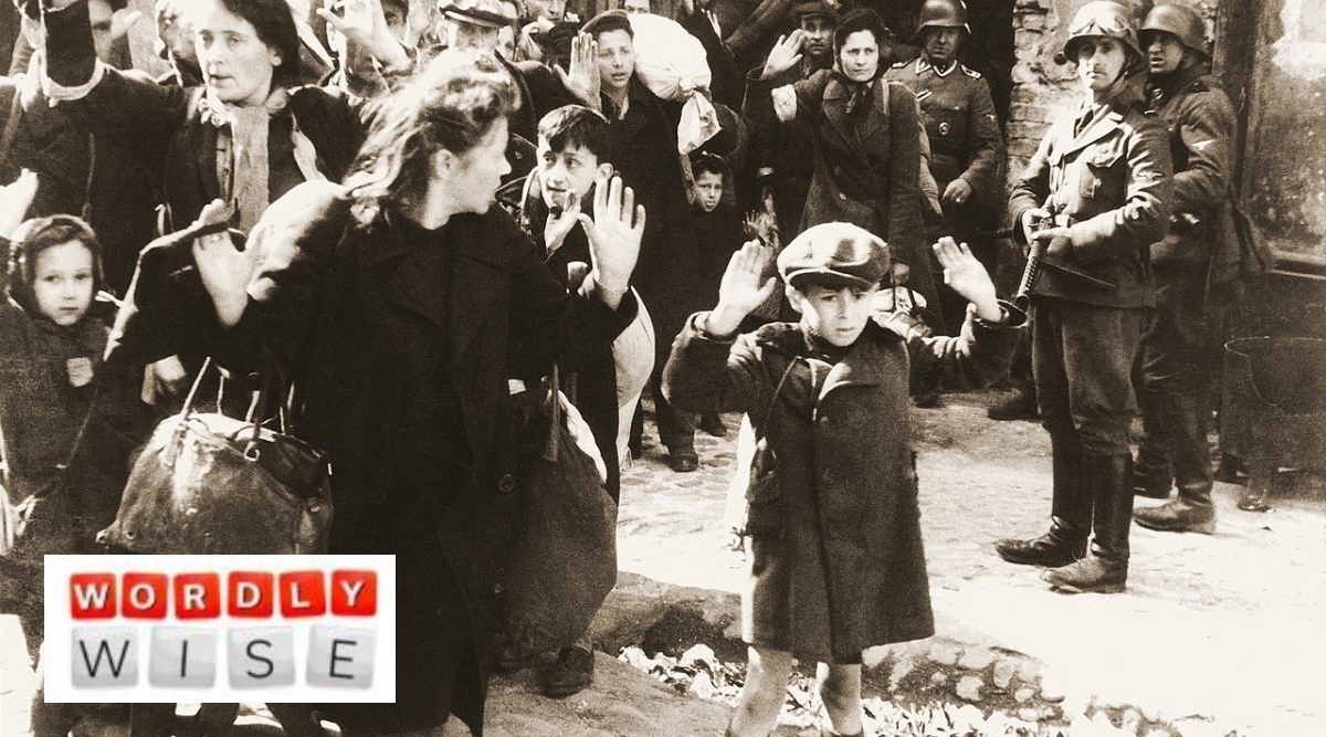 A Jewish boy surrenders to Nazi troops in Warsaw. During the holocaust, Nazis murdered at least six million Jewish men, women and children, in addition to a number of other groups, including disabled people, gypsies, Slavs and people of colour.