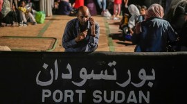 Sudan evacuees at Sudan's main seaport, indian express