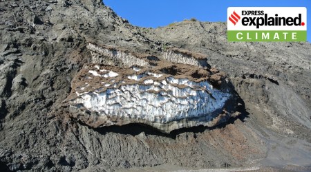 Thawing permafrost in the Arctic region due to climate change