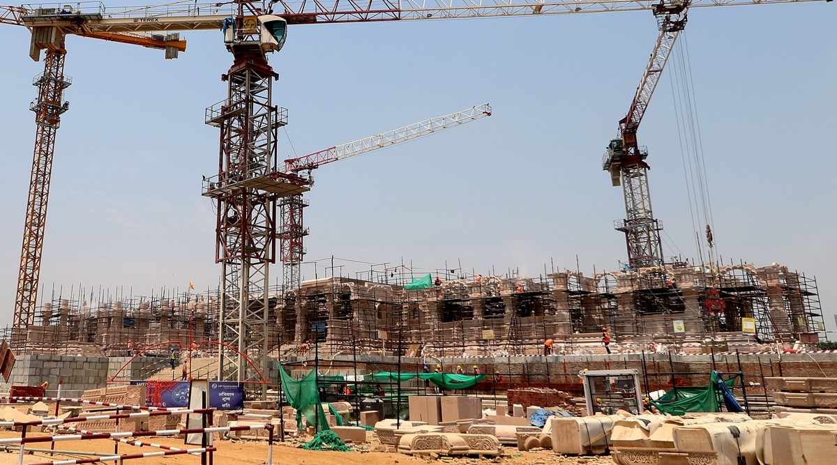 Ram temple construction site in Ayodhya