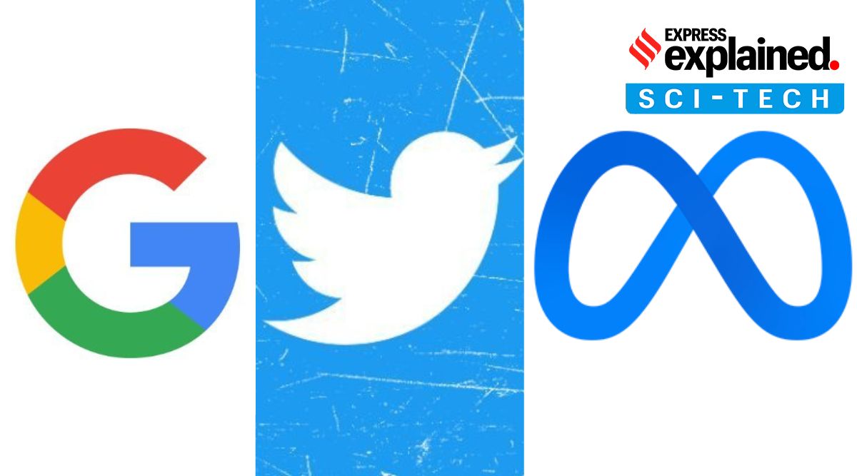 logos of google twitter and meta