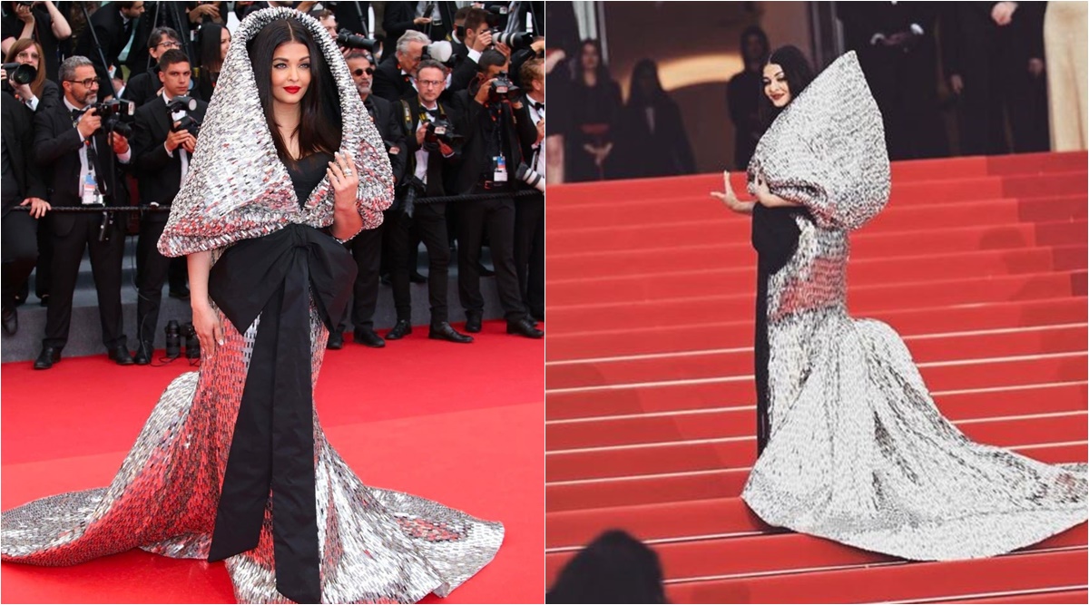 Ashwarya Rai Xxnx - Aishwarya Rai Bachchan walks Cannes 2023 red carpet in a giant silver  hooded gown, see photos and videos | Bollywood News - The Indian Express