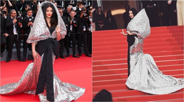 Aishwarya Rai Bachchan walks Cannes 2023 red carpet in a giant silver ...