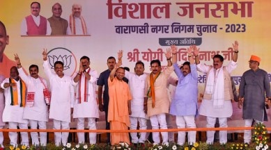 CM Yogi Adityanath, UP CM on appeasement politics, UP Urban local body polls, Moradabad, Varanasi, Pratapgarh, Jaunpur, Yogi Adityanath, BJP's nagar vikas sankalp patra, voter outreach in UP, indian express, indian express news
