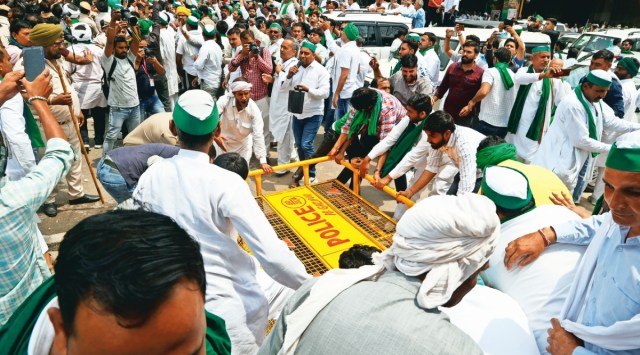 UP farmers protest at Ghazipur, Ghazipur farmer protest, up farmer protest delhi, Delhi news, New Delhi, Indian Express, current affairs