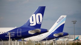 FILE PHOTO: A GoAir Airbus A320neo passenger aircraft is parked at the Airbus factory in Blagnac near Toulouse Go first insolvency news