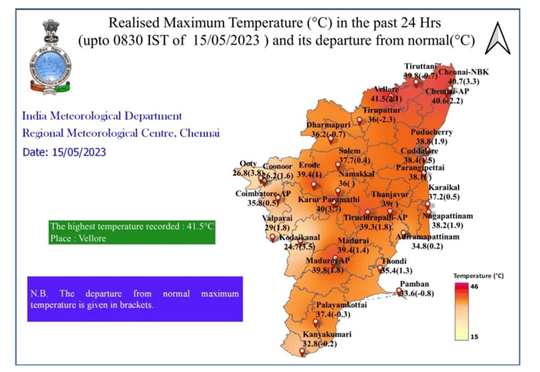 Highest Temperature In Tamilnadu Today Chennai sizzles as temperatures soar: Mercury reaches 40.8°C, third