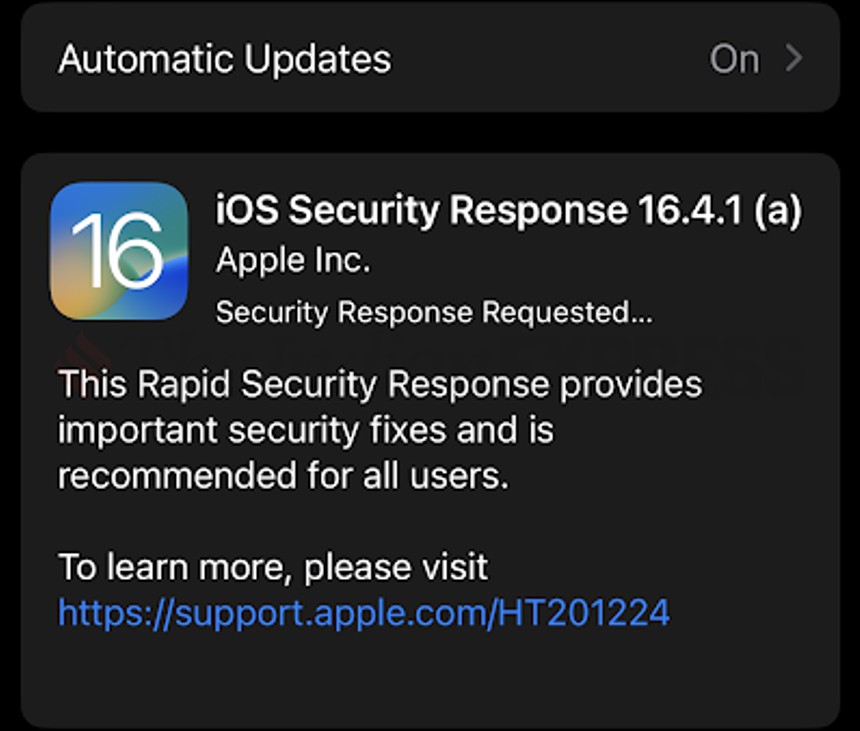 IOS 16.4.1 (a): Apple Rolls Out Rapid Security Response Software Patch ...