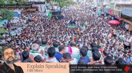 A glimpse from an election campaign in Bengaluru ahead of the upcoming Karnataka Assembly polls on May 10. (Express photo by Jithendra M)
