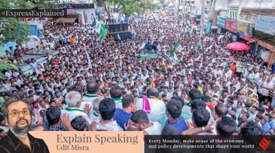 A glimpse from an election campaign in Bengaluru ahead of the upcoming Karnataka Assembly polls on May 10. (Express photo by Jithendra M)