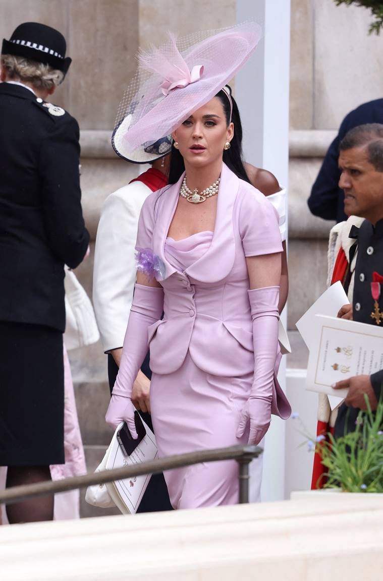 Katy Perry wears Vivienne Westwood orb necklace to coronation