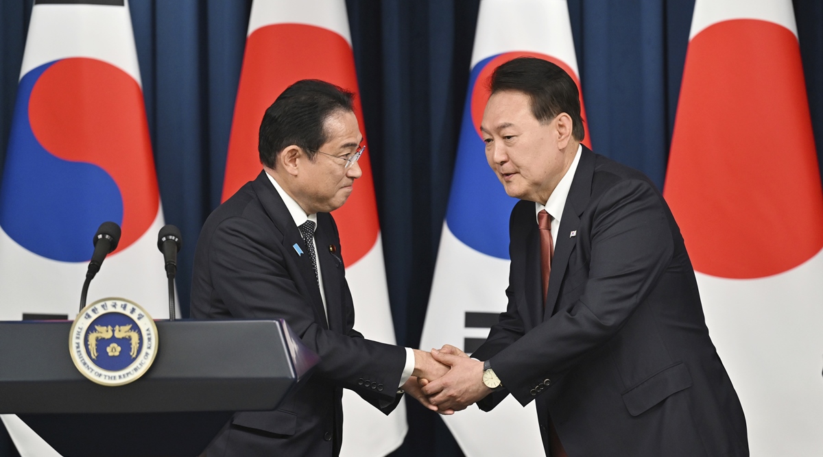 Japan Zabarzast Mom Sex Video - PM Kishida arrives in Seoul for first visit by a Japanese leader in 12  years | World News - The Indian Express