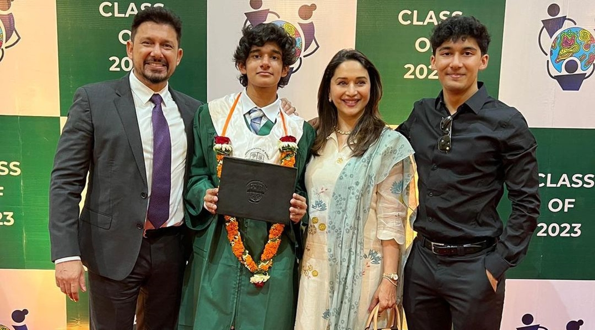Madhuri Bathroom Ki Sex - Madhuri Dixit, husband Shriram Nene celebrate son Ryan's school graduation:  'Proud parent moment' | Bollywood News - The Indian Express