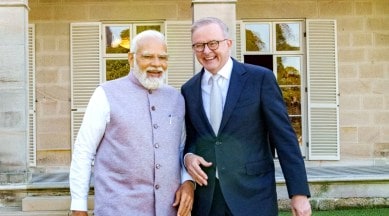 Prime Minister Narendra Modi with Australian PM Anthony Albanese in Sydney, Australia. (Twitter/@AlboMP)