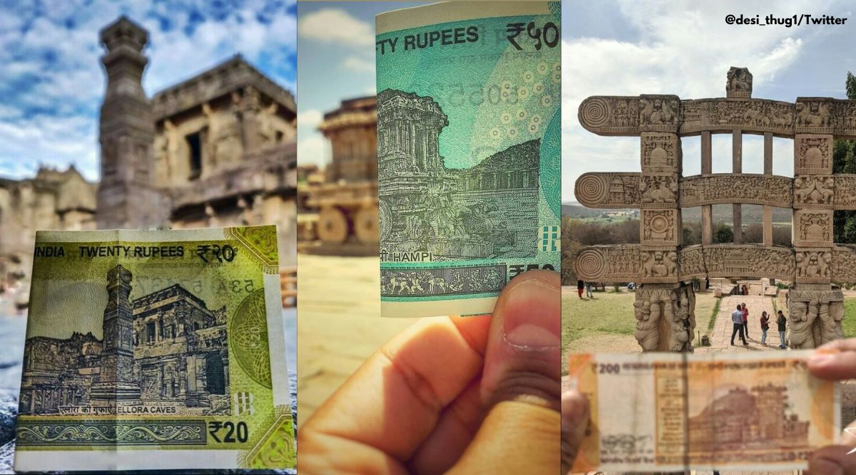 monuments on Indian currency notes