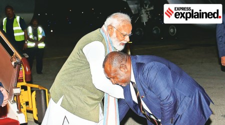 When PM Narendra Modi arrived in Port Moresby on May 21, his Papua New Guinea counterpart James Marape greeted him by touching his feet.