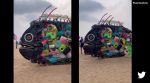 plastic pollution art installation