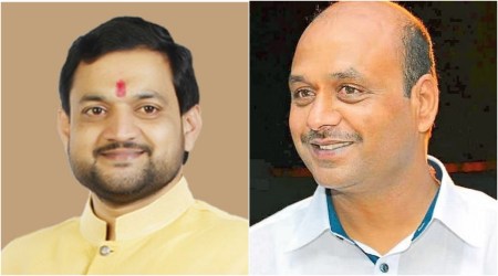 This combination photo shows NCP MLA Sunil Shelke (left) and businessman–activist Kishor Aware. (Express photos)