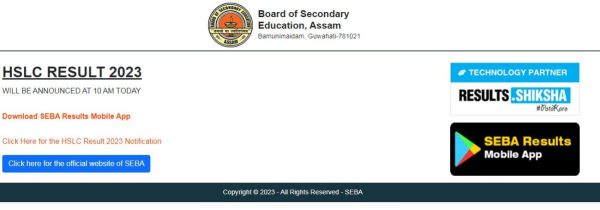 SEBA Assam HSLC Result (OUT) 2023: Websites to check scores online