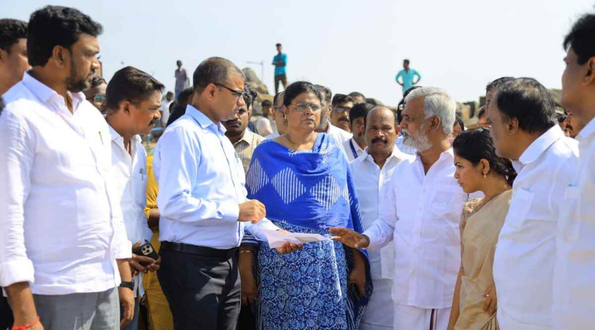 TN minister P K Sekar Babu visits Chennai’s Kolathur, inspects market