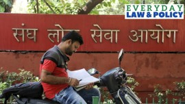 An aspiring candidate appears on his bike for the UPSC preliminary Examination at UPSC bhawan, New Delhi on Sunday, October 10, 2011.