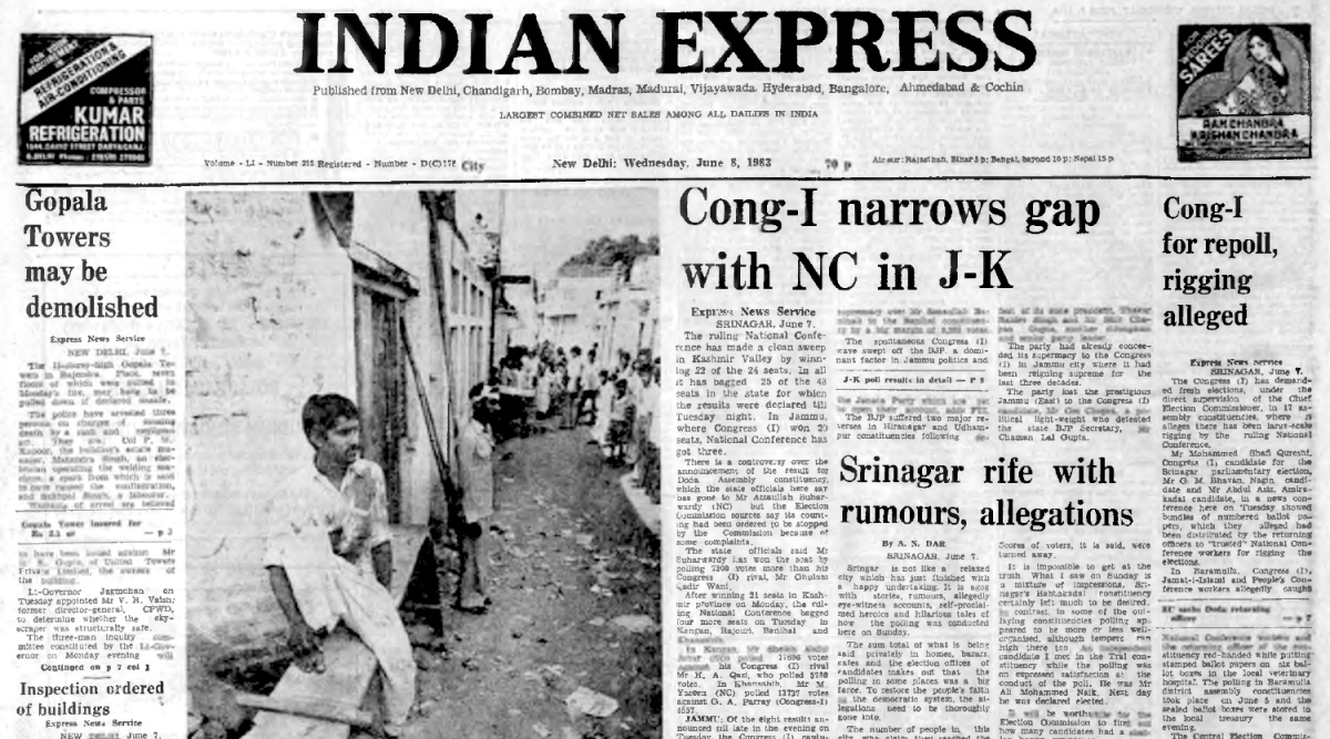 June 8, 1983, Forty Years Ago: NC In Kashmir