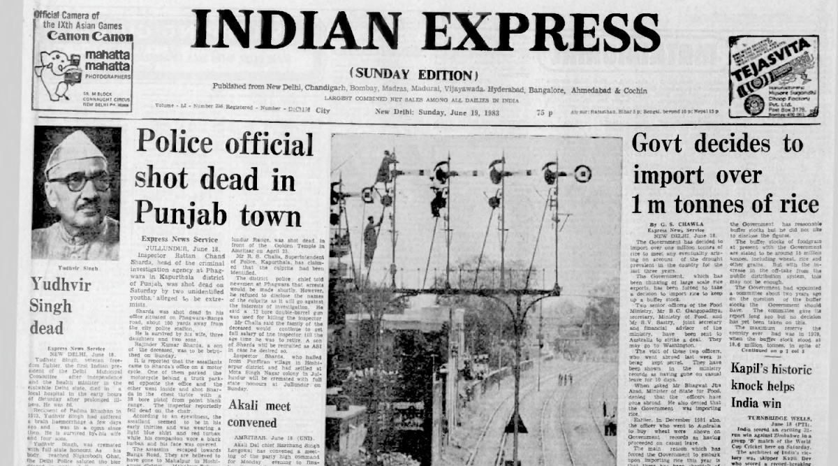 June 19, 1983, Forty Years Ago Officer shot The Indian Express
