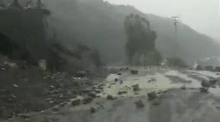 landslides road block