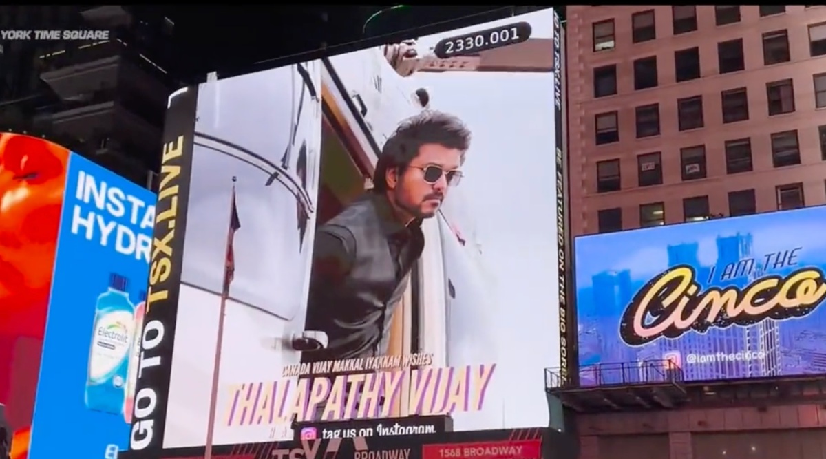 Leo star Vijay gets featured on Times Square Billboard