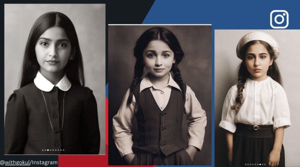 AI art shows various Bollywood actors in their childhood avatars