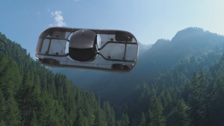 Flying car in the skies