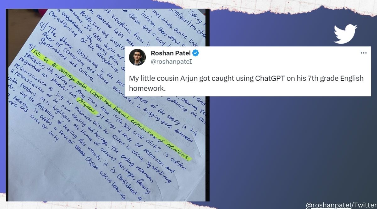 Boy uses ChatGPT for homework