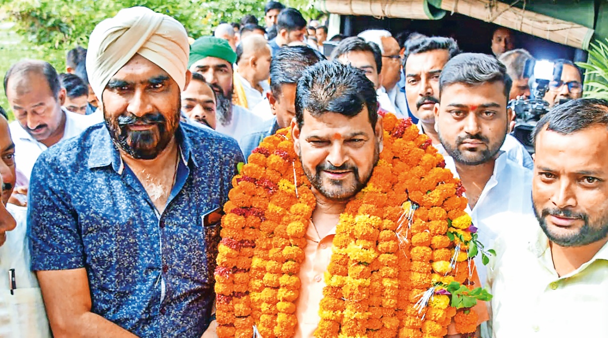 Brij Bhushan Sharan Singh, Brij Bhushan sexual harassment, Brij Bhushan police complaint, women wrestlers, BJP MP, Wrestling Federation of India, WFI president, Wrestling News, Sports News, Indian Express