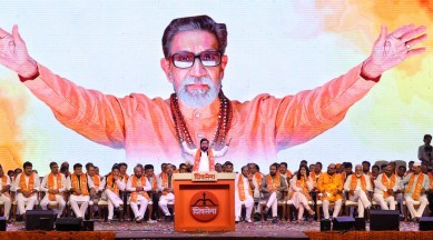Uddhav Thackeray, Eknath Shinde, new BJP slave, double engine govt, Shiv Sena foundation day, Hindutva ideology, Thackeray on Manipur violence, Kashmir issue, indian express, indian express news