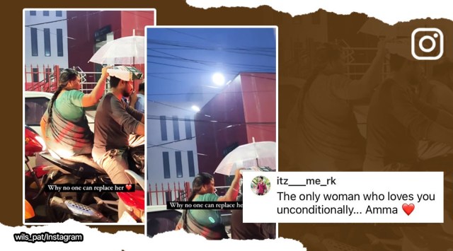 Elderly woman’s sweet gesture for son while riding pillion on motorcycle wins hearts of netizens