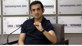 Idea Exchange with Gautam Gambhir at Noida office on Thursday, September 15, 2022. Express photo by Abhinav Saha