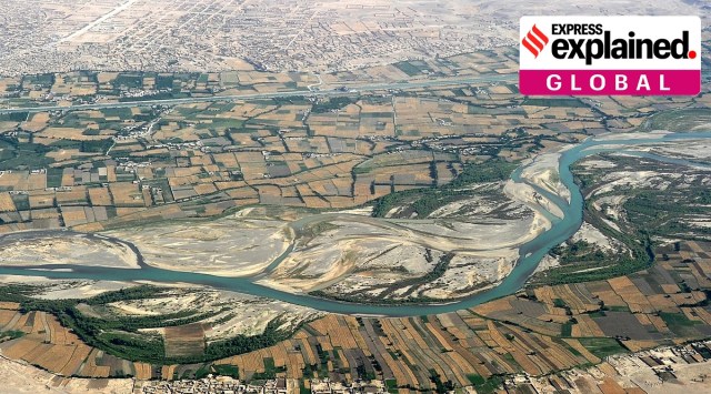 Helmand River aerial view