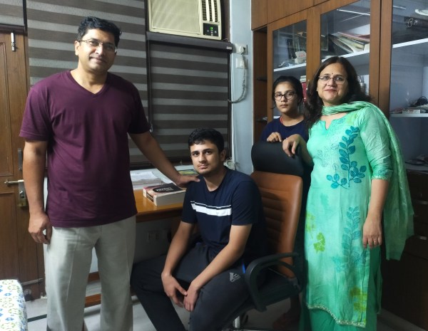 Aakash Joon with his family. His parents are doctors, which inspired him to choose this field.