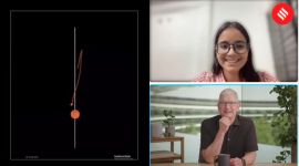 Tim Cook interacts with Asmi Jain