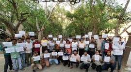 JRF, SRF protest against stipend hike