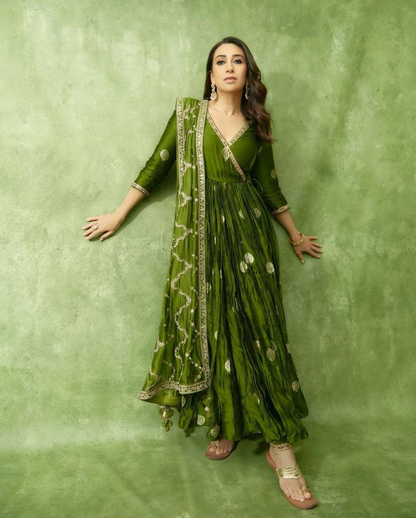 Karisma Kapoor green suit
