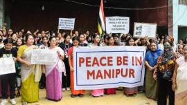 Manipur violence, Meitei women in Delhi, Meiti Kuki violence, Delhi news, manipur violence solution, Jantar Mantar demonstration, indian express, indian express news