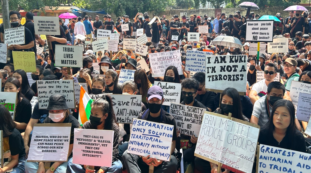 Manipur Violence: Hundreds Stage Protest At Jantar Mantar To End ...