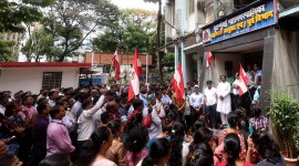 Civic workers condemn attack, stage protest outside ward office